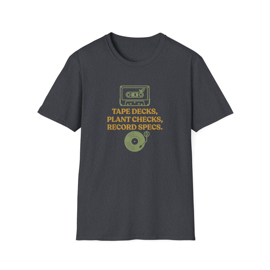 Tape Deck, Plant Checks, Record Specs T-Shirt