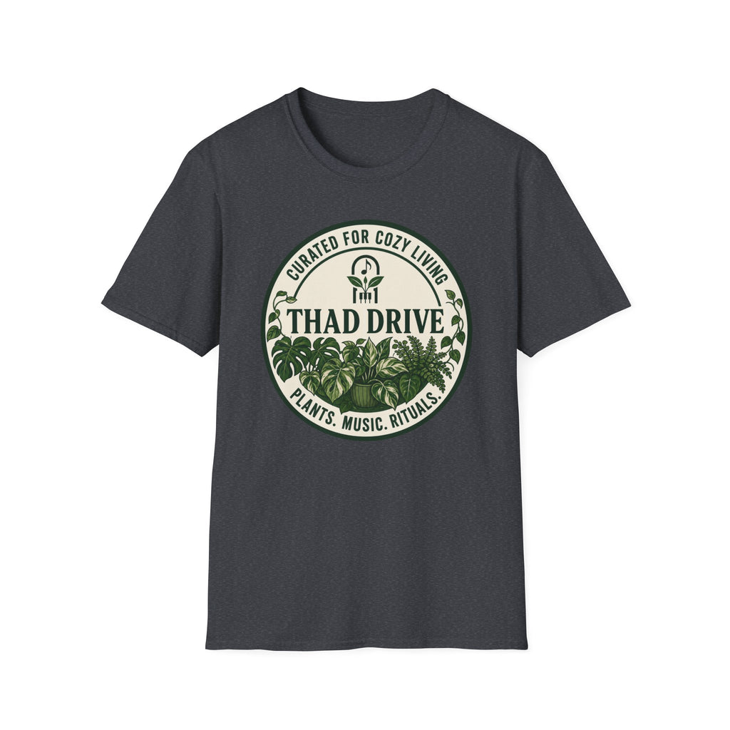 Thad Drive Curated for Cozy Living | Botanical Music Lover T-Shirt