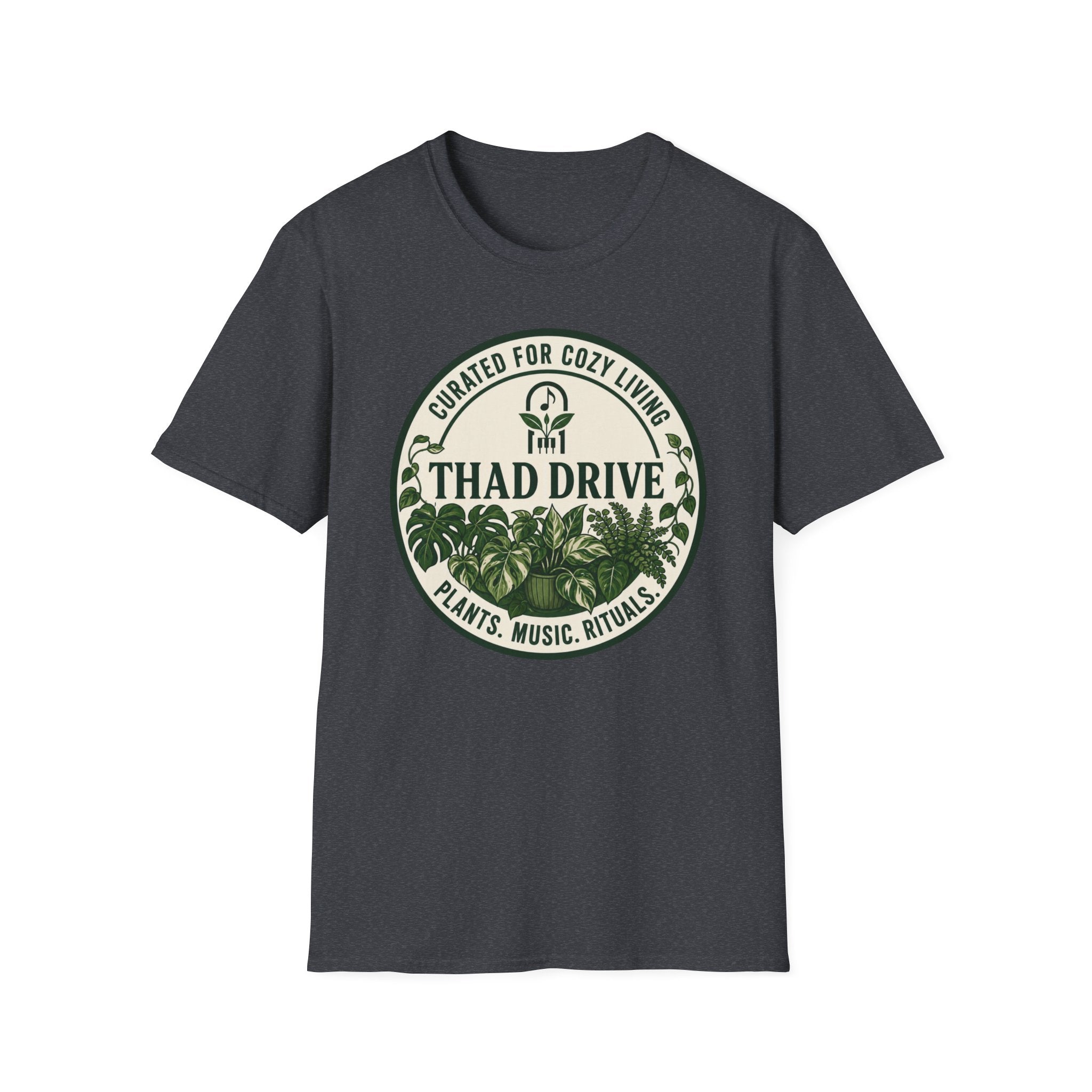 Thad Drive Curated for Cozy Living | Botanical Music Lover T-Shirt