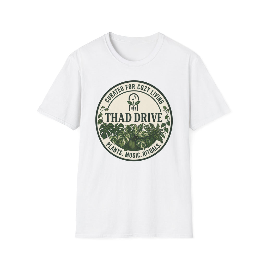 Thad Drive Curated for Cozy Living | Botanical Music Lover T-Shirt