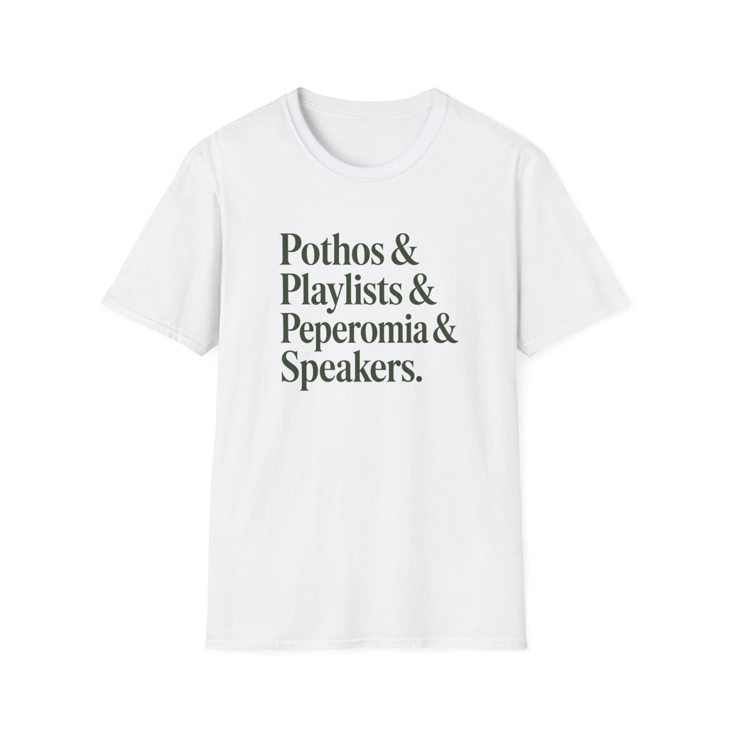 Pothos & Playlists & Peperomia & Speakers T-Shirt
