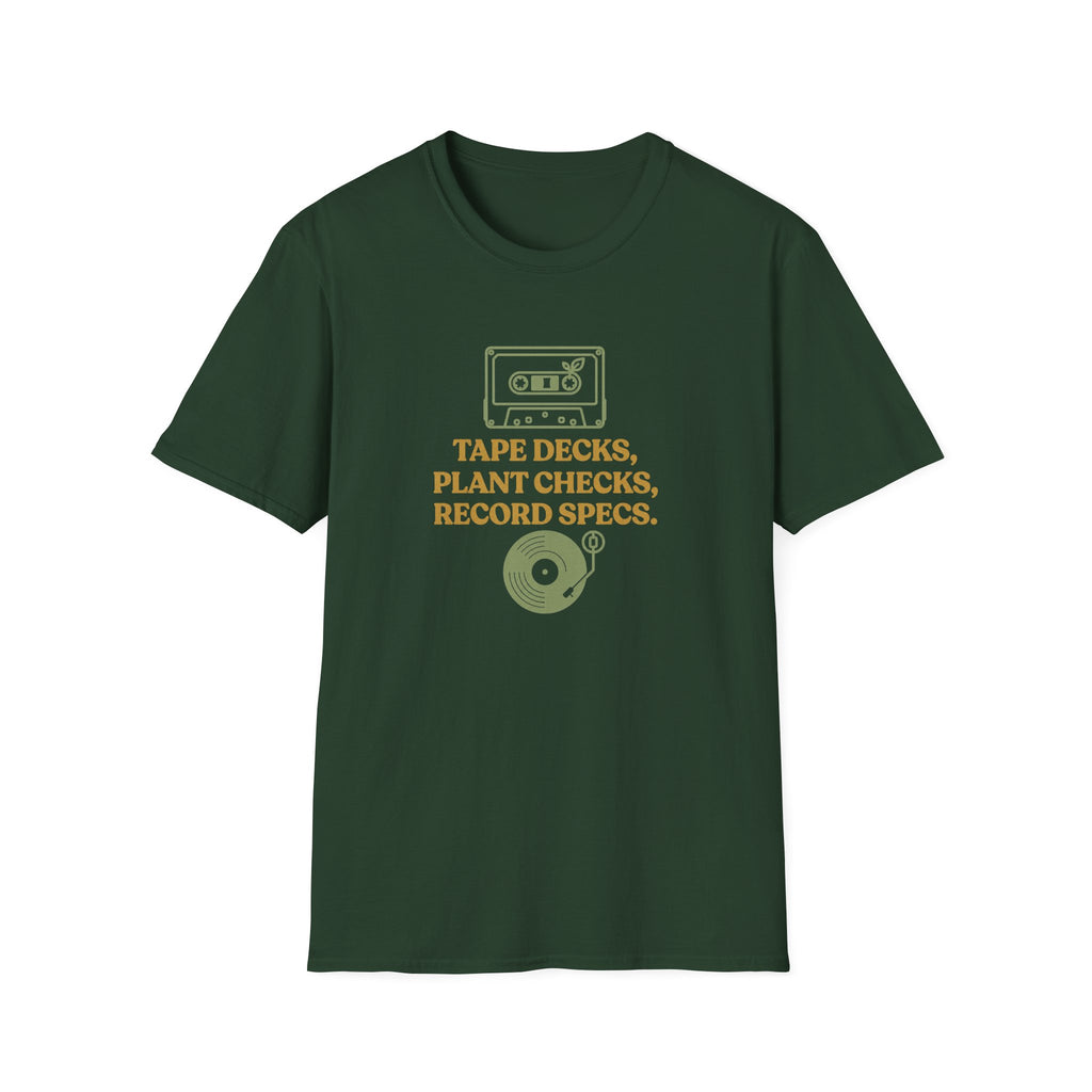 Tape Deck, Plant Checks, Record Specs T-Shirt