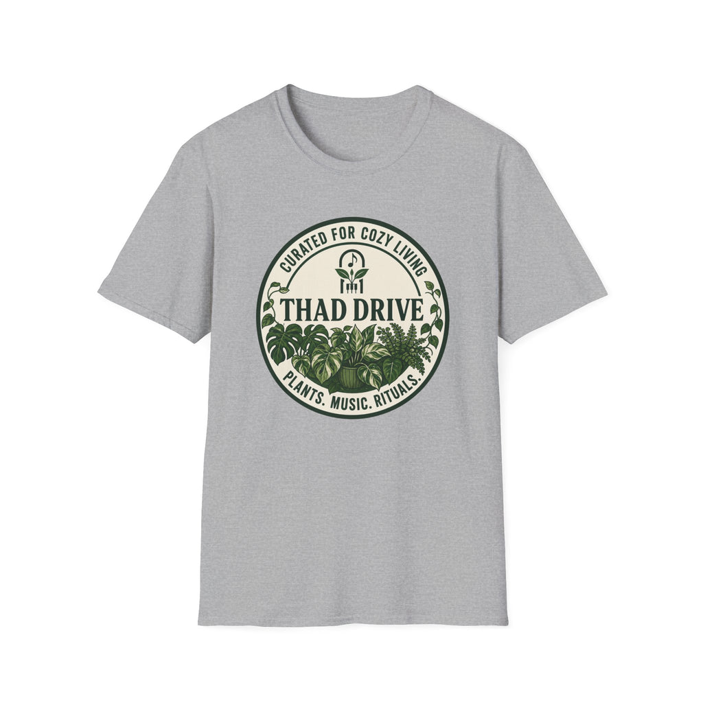 Thad Drive Curated for Cozy Living | Botanical Music Lover T-Shirt