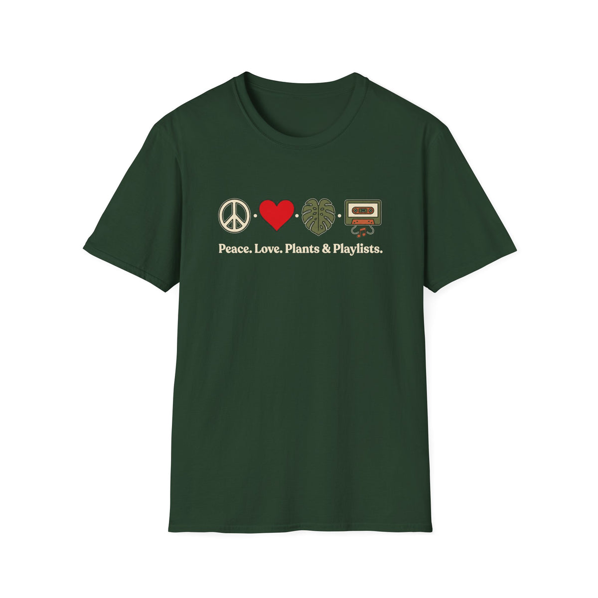 Peace. Love. Plants & Playlists. T-Shirt
