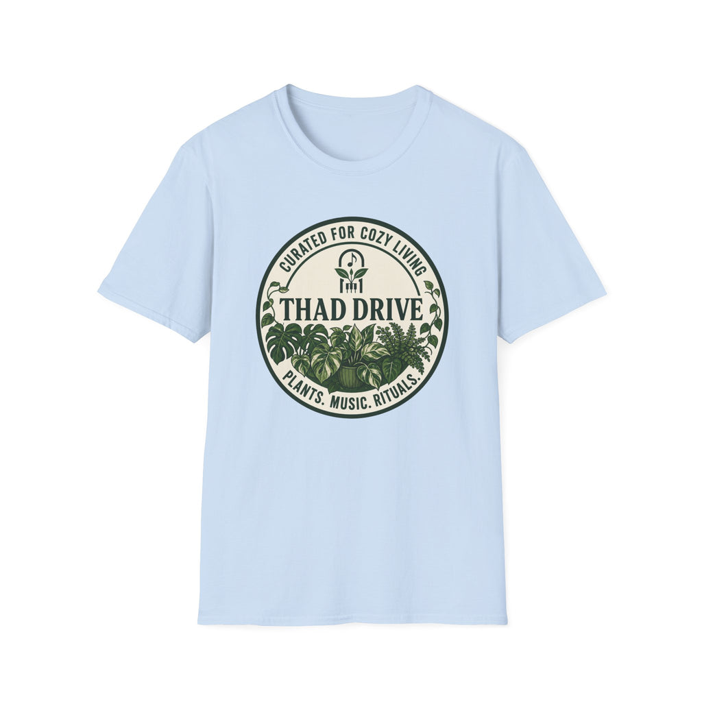 Thad Drive Curated for Cozy Living | Botanical Music Lover T-Shirt
