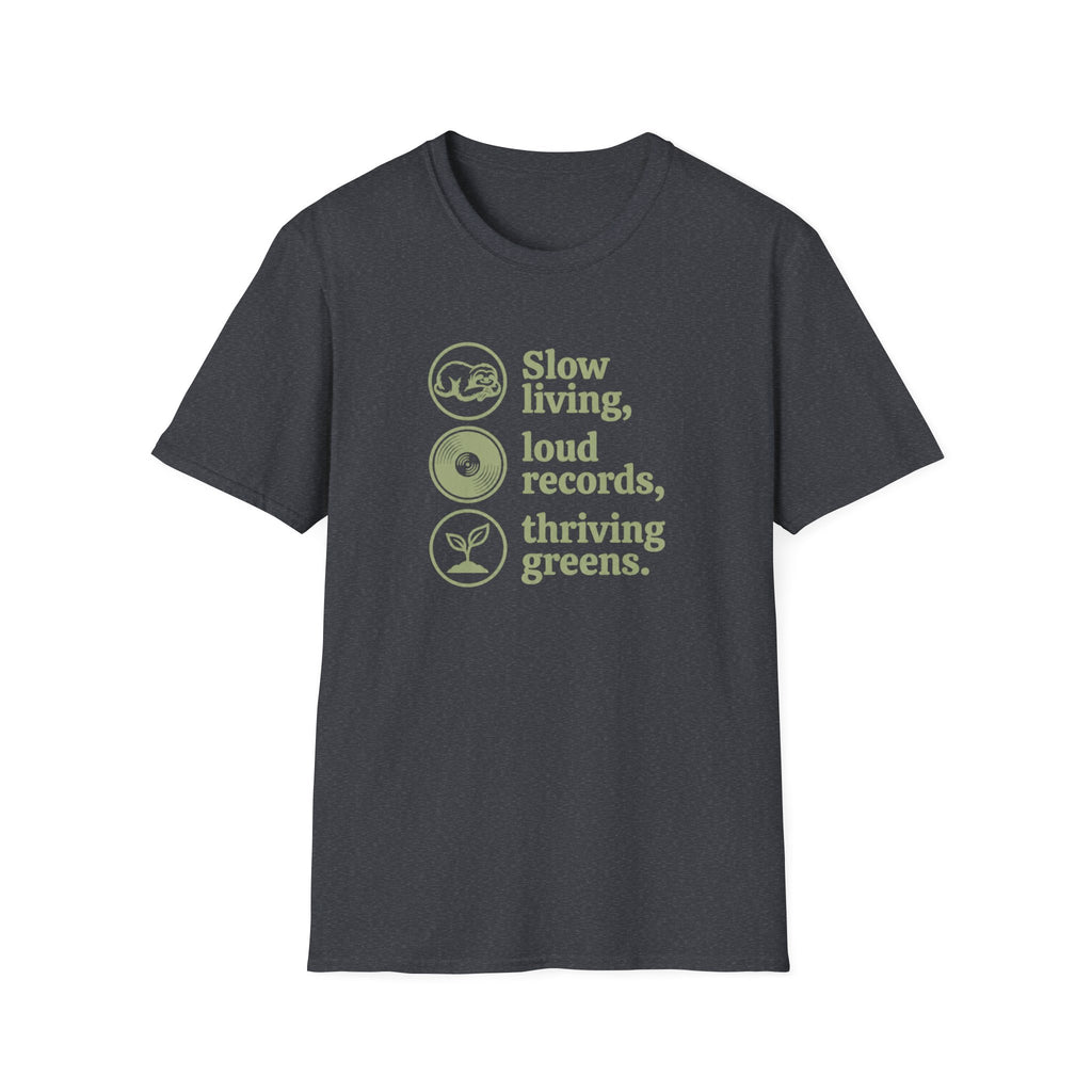 Slow Living, Loud Records, Thriving Greens T-Shirt