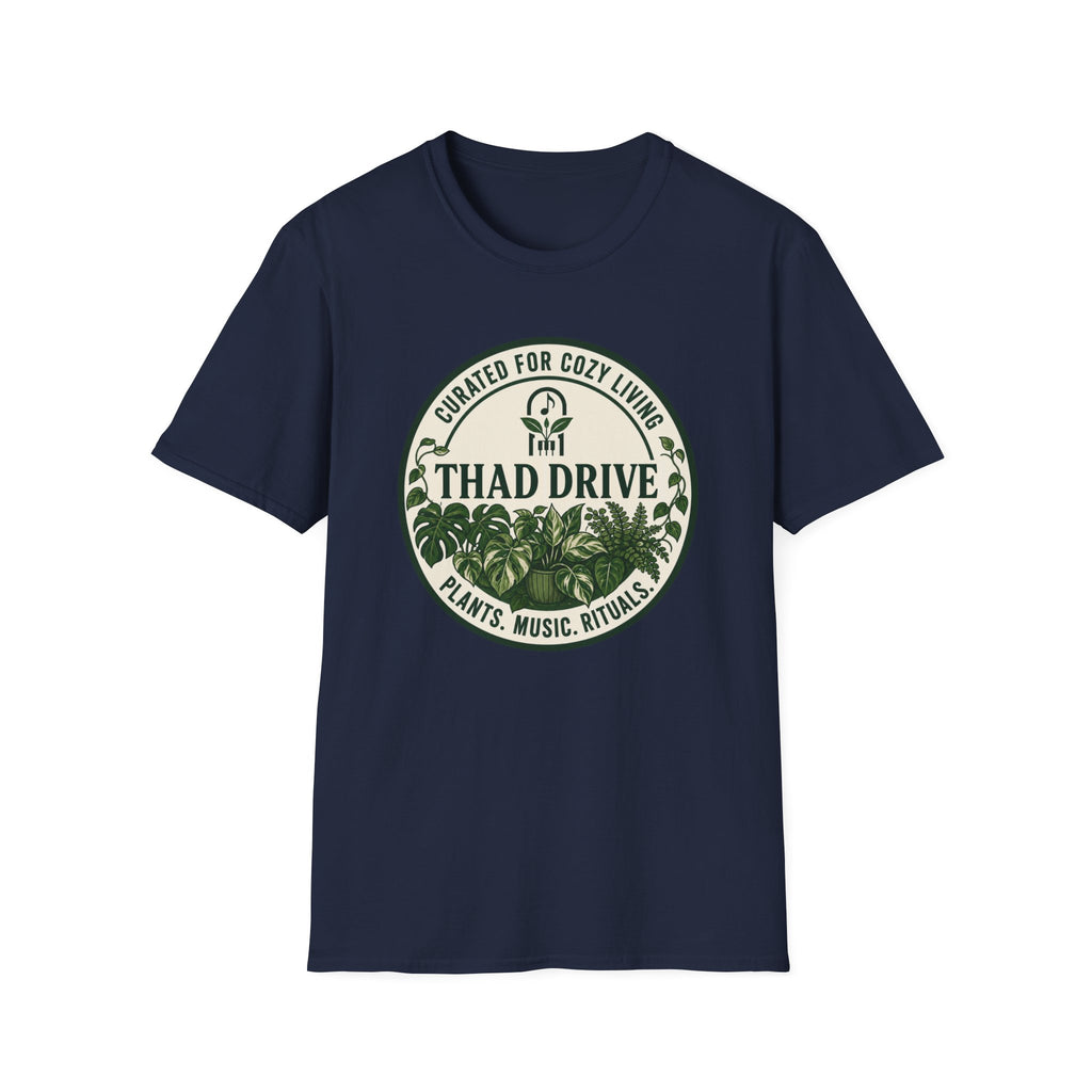 Thad Drive Curated for Cozy Living | Botanical Music Lover T-Shirt