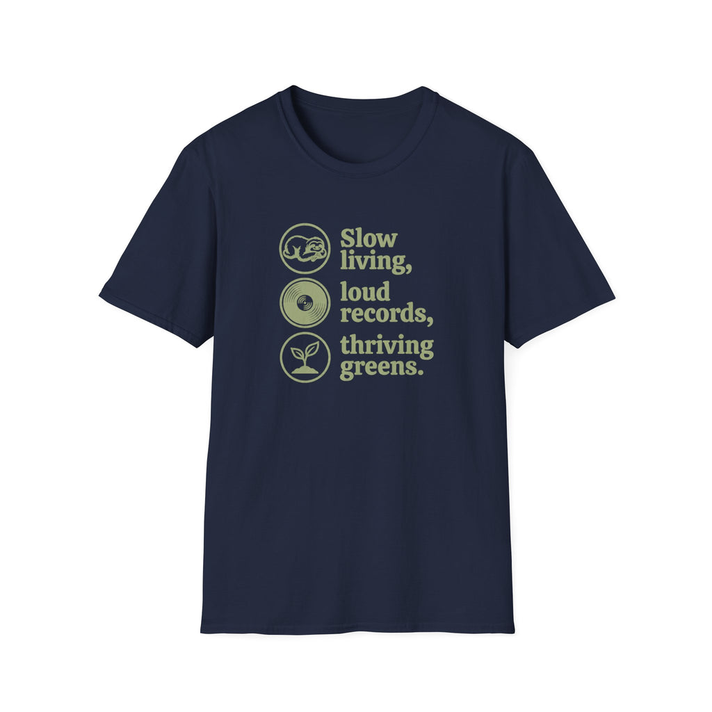 Slow Living, Loud Records, Thriving Greens T-Shirt