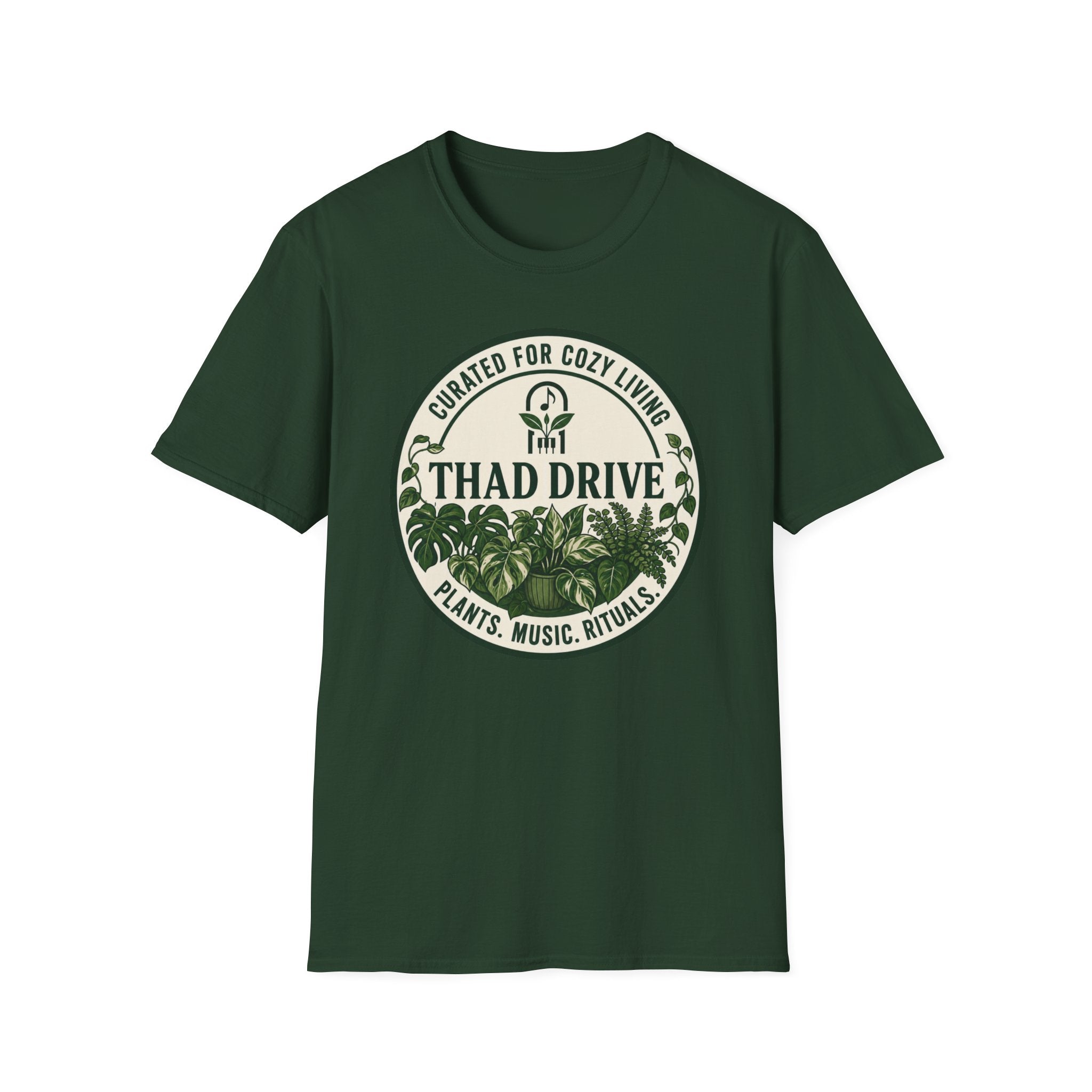 Thad Drive Curated for Cozy Living | Botanical Music Lover T-Shirt