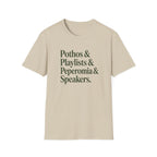 Pothos & Playlists & Peperomia & Speakers T-Shirt