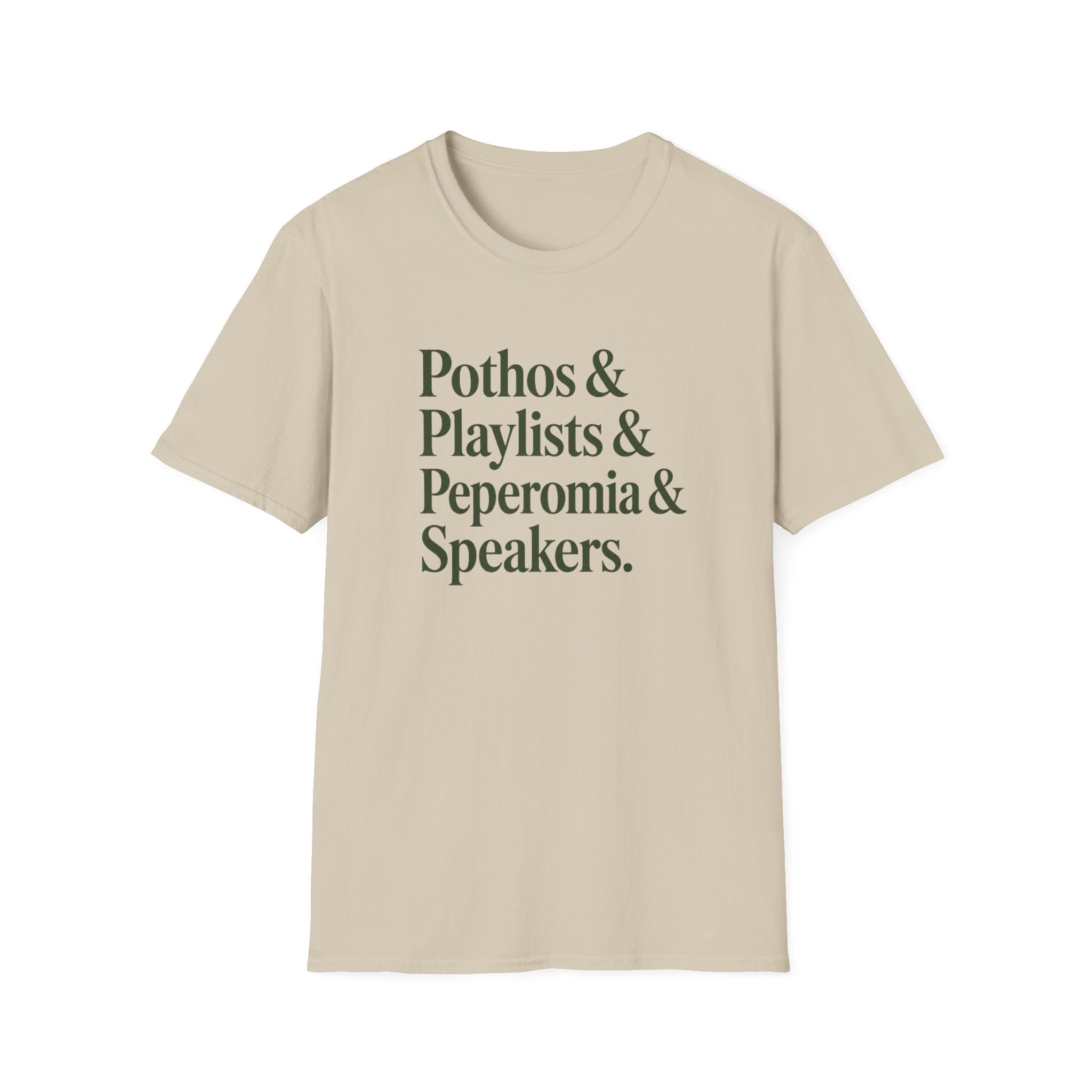 Pothos & Playlists & Peperomia & Speakers T-Shirt