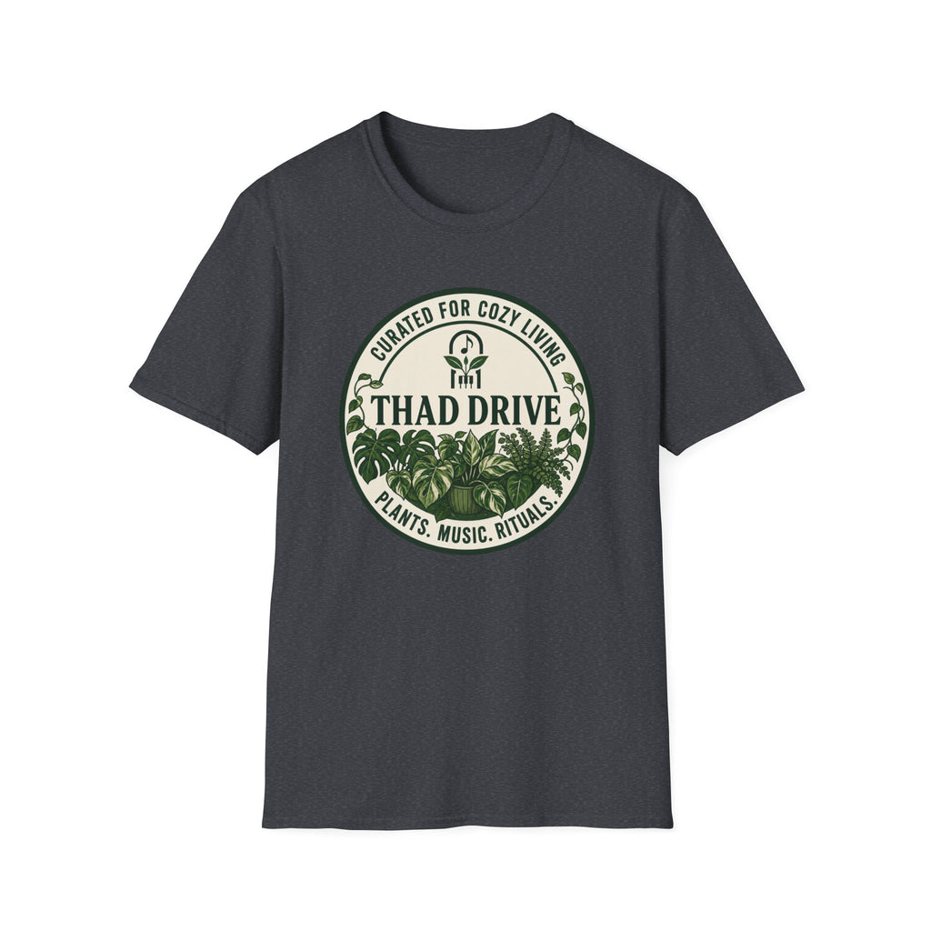 Thad Drive Curated for Cozy Living | Botanical Music Lover T-Shirt