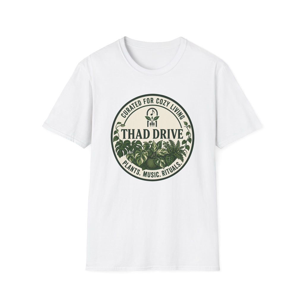 Thad Drive Curated for Cozy Living | Botanical Music Lover T-Shirt