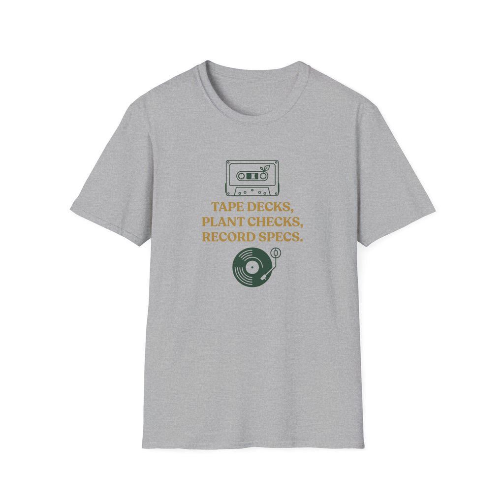 Tape Deck, Plant Checks, Record Specs T-Shirt