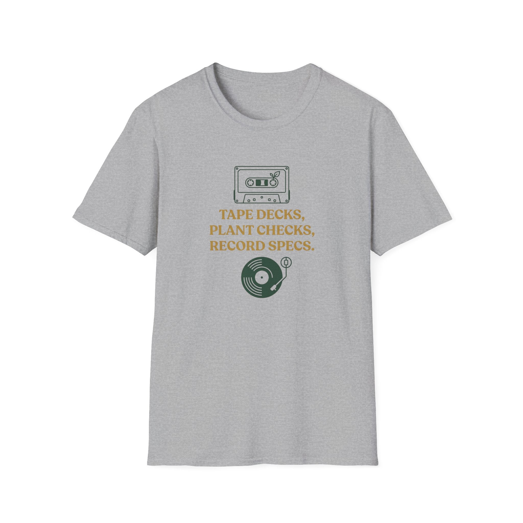 Tape Deck, Plant Checks, Record Specs T-Shirt
