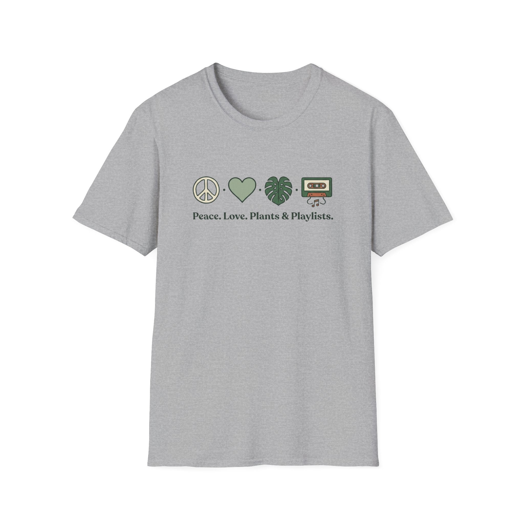 Peace. Love. Plants & Playlists. T-Shirt