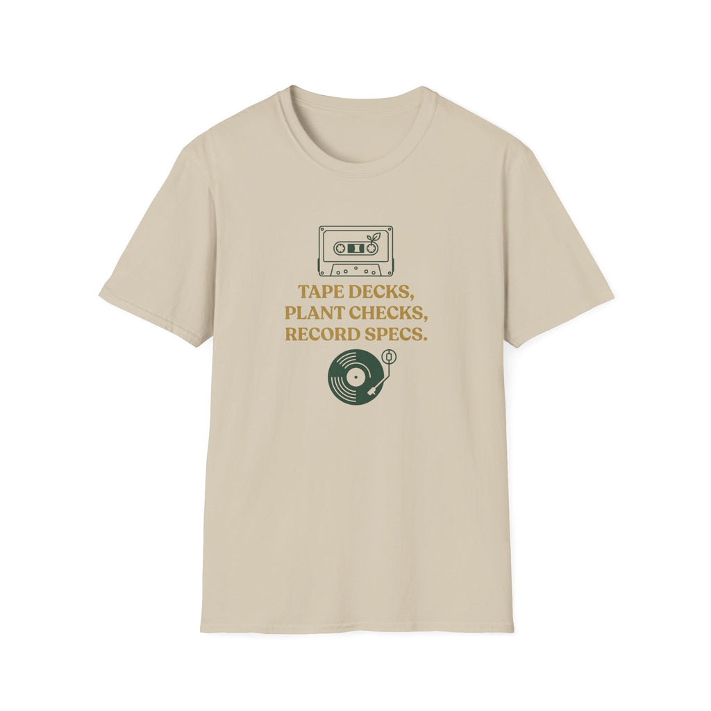 Tape Deck, Plant Checks, Record Specs T-Shirt