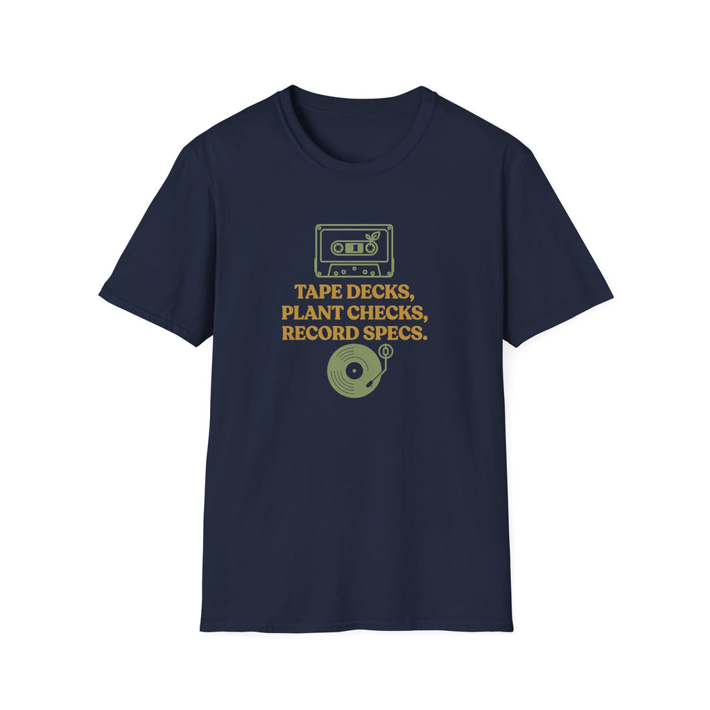 Tape Deck, Plant Checks, Record Specs T-Shirt
