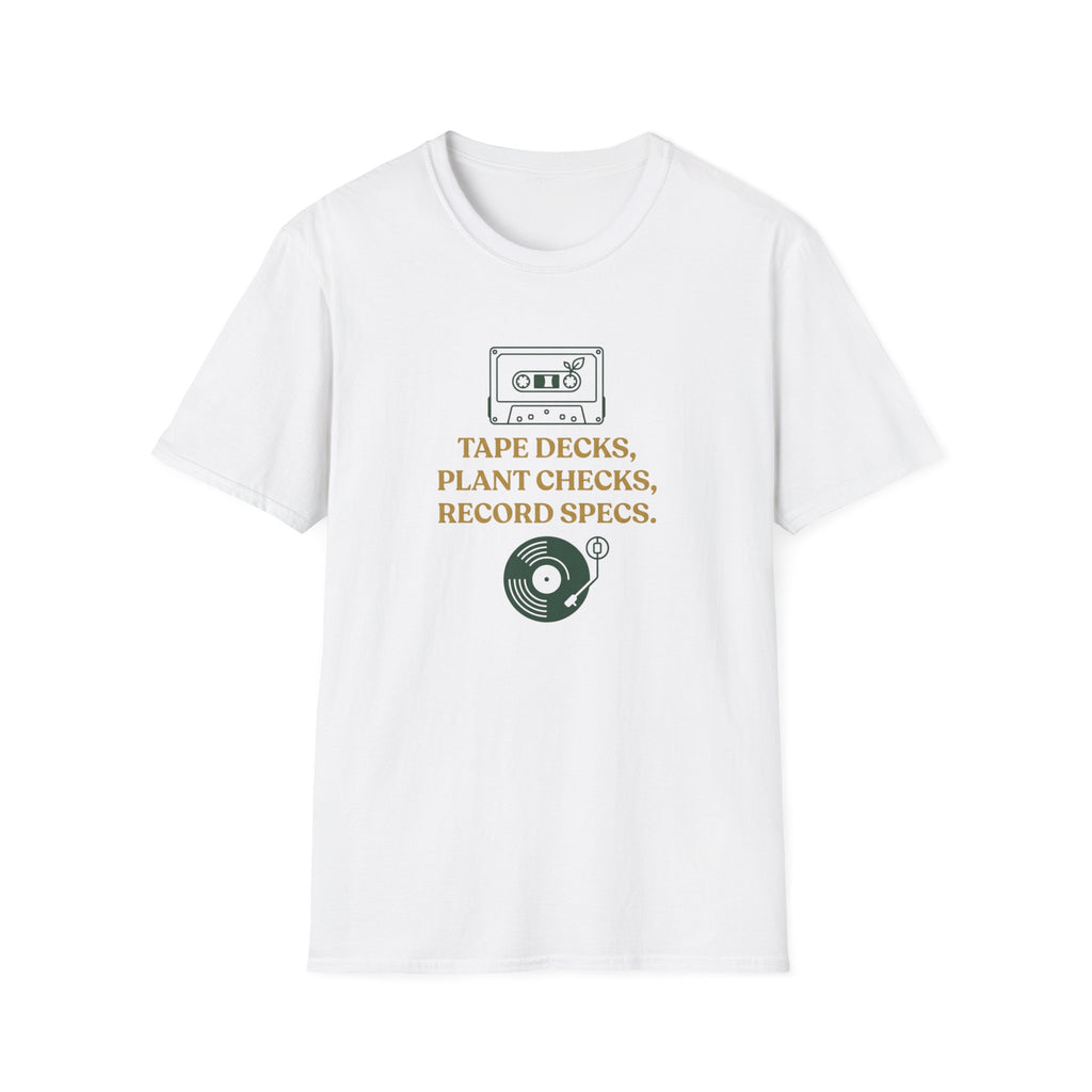 Tape Deck, Plant Checks, Record Specs T-Shirt