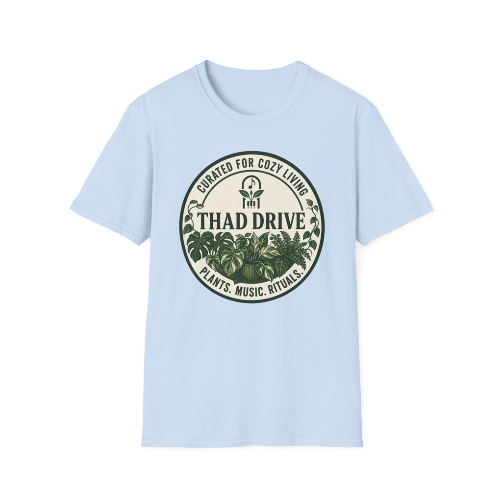 Thad Drive Curated for Cozy Living | Botanical Music Lover T-Shirt