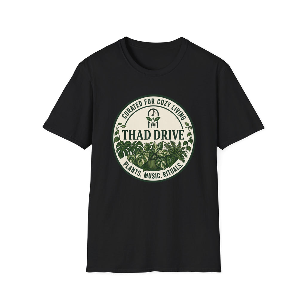 Thad Drive Curated for Cozy Living | Botanical Music Lover T-Shirt