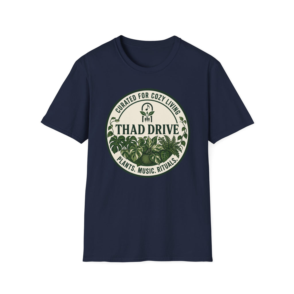 Thad Drive Curated for Cozy Living | Botanical Music Lover T-Shirt
