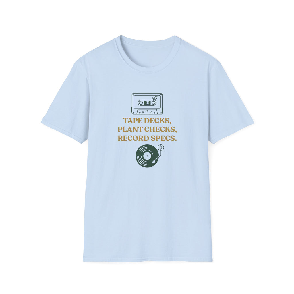 Tape Deck, Plant Checks, Record Specs T-Shirt